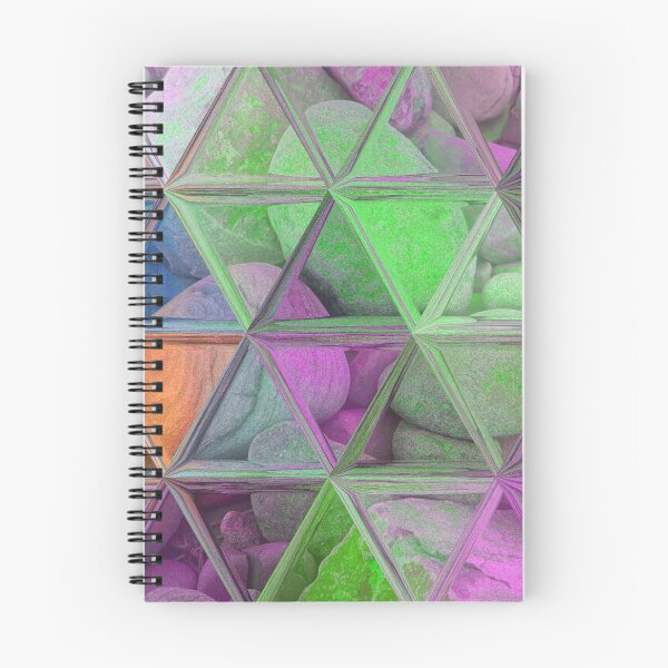 Item preview, Maximalist Abstract Art Triangles Mosaic over Colorful Beach Pebbles 4 of 4 designed and sold by Beachy.