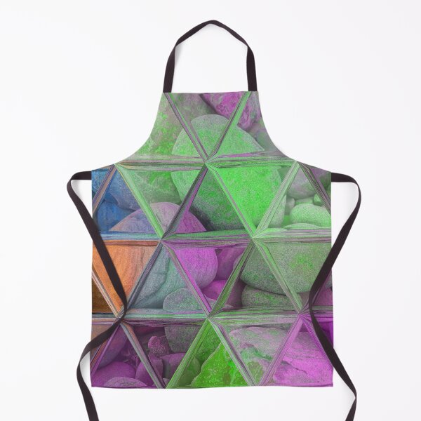 Item preview, Maximalist Abstract Art Triangles Mosaic over Colorful Beach Pebbles 4 of 4 designed and sold by Beachy.