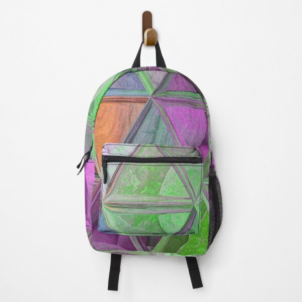 Item preview, Maximalist Abstract Art Triangles Mosaic over Colorful Beach Pebbles 4 of 4 designed and sold by Beachy.
