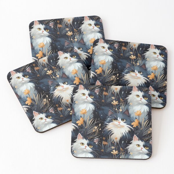 Item preview, Cute Black And White Cat Repeating Pattern designed and sold by Image-Caption.