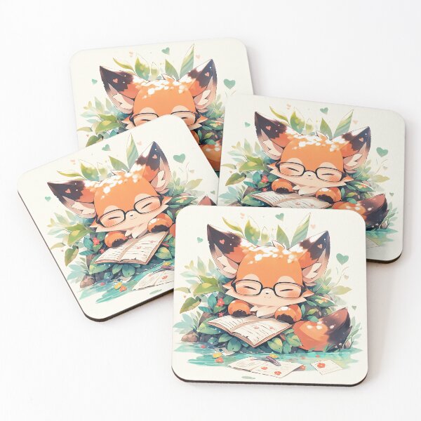 Item preview, "Wise Tails", Cute fox character with glasses reading designed and sold by Future /  Classic.