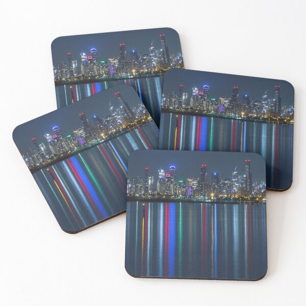 Item preview, Melbourne City Lights Night water reflection designed and sold by Pontian69.