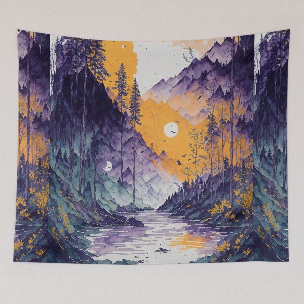 Item preview, Beautiful watercolor painting of natural landscape colorful digital art graphic design designed and sold by Meena-tta.