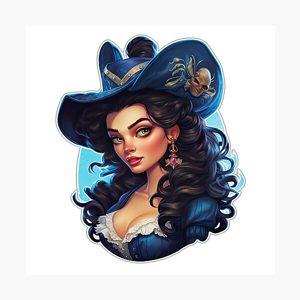 Item preview, Pirate Queen Pirate Princess Wearing Blue designed and sold by PrincessJessieJ.