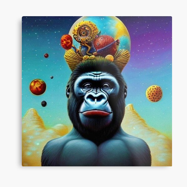 FUNNY MONKEY MEME' Poster, picture, metal print, paint by Adam Project