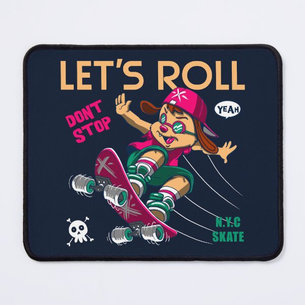 Item preview, yeah let's roll, don't stop (cute skater puppy) designed and sold by hayrpictures.