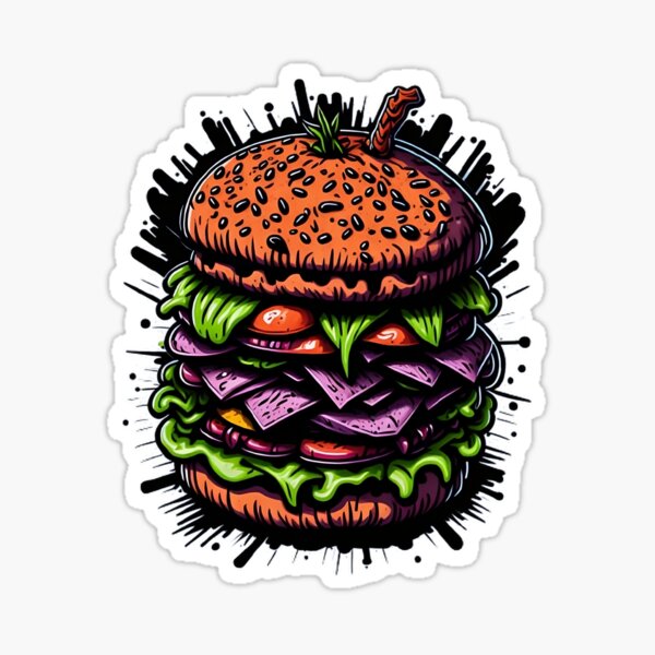 Graffiti Burger Stickers for Sale