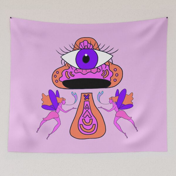 Item preview, Neon Seeing Eye Mushroom and Fairies designed and sold by sofjac.