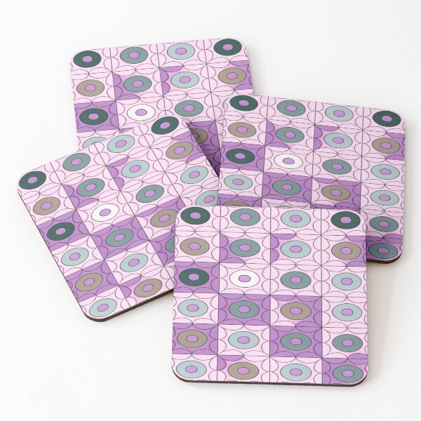 Item preview, Purple and pink circles and square pattern  designed and sold by BirdsnStuff.