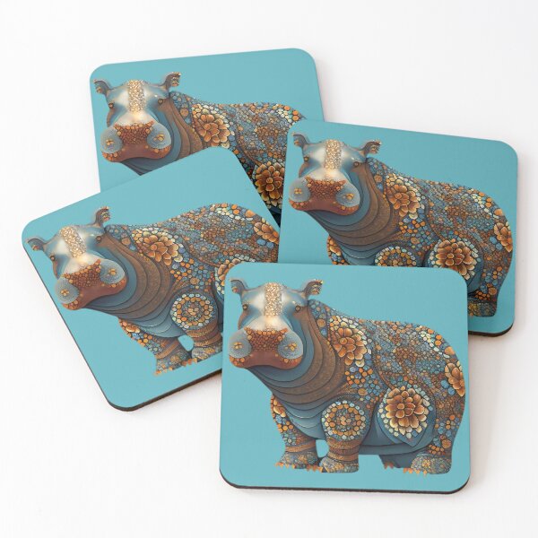 Item preview, Patterned Hippopotamus designed and sold by HouseOfRosy.