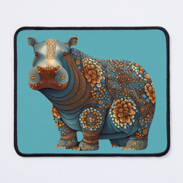Item preview, Patterned Hippopotamus designed and sold by HouseOfRosy.