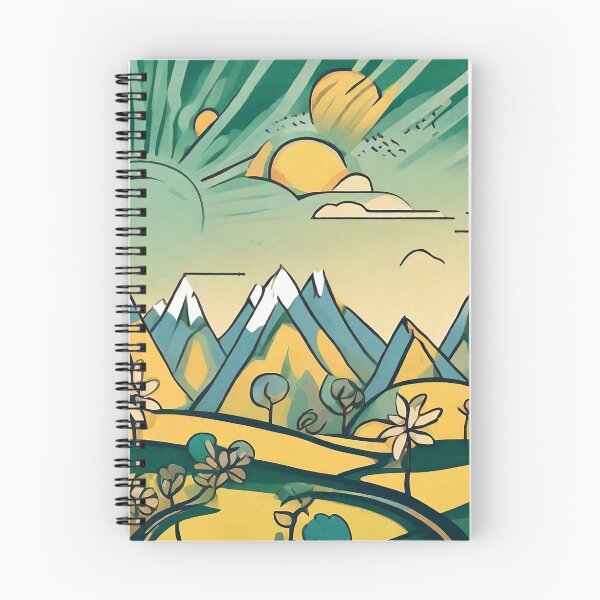 Item preview, Tonos de amarillos y verdes paisaje de montaña designed and sold by RandomArtsie.