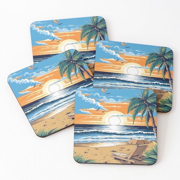 Item preview, Sunset Beach with Palm Tree designed and sold by mirajeee.
