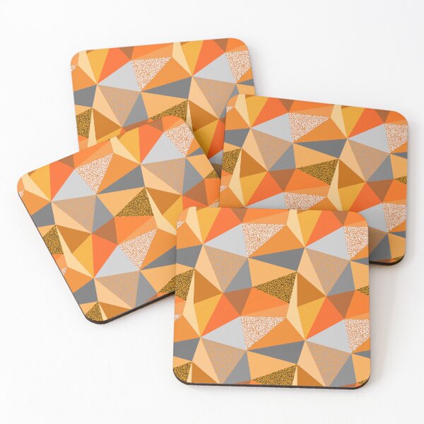 Item preview, Abstract orange, gray, black and white 3d low polygonal pattern designed and sold by Osting.