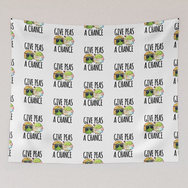 Item preview, Give Peas A Chance Funny Hippie Peas Puns  designed and sold by punnybone.