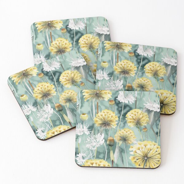 Item preview, Watercolor Dandelion Pattern Pastel Green Background designed and sold by Magnuna.