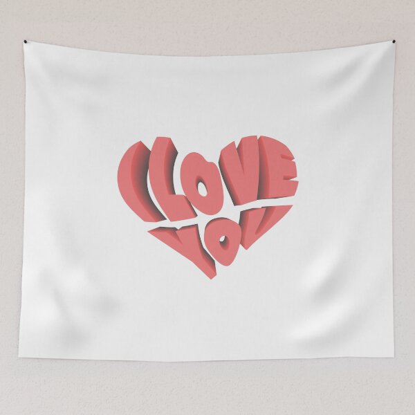 Artikelvorschau, 3D-Design eines Herzens mit geschriebener Textnachricht „ICH LIEBE DICH“ entworfen und verkauft von Creativeanus.