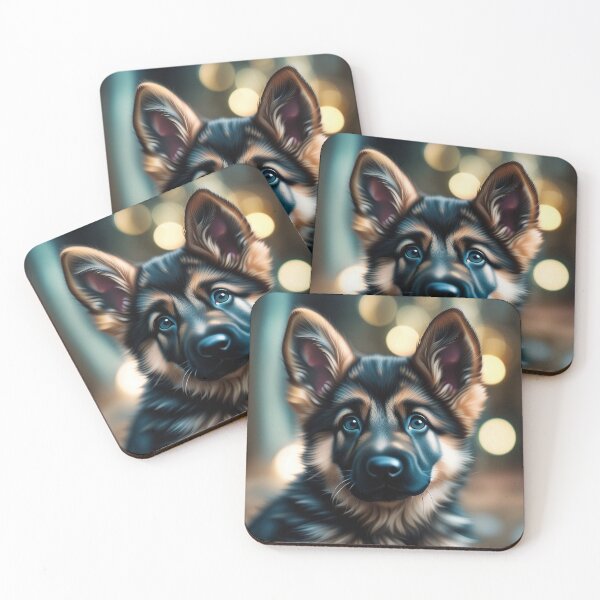 Item preview, Portrait of a Beautiful German Shepard Puppy I Digital Artwork designed and sold by Bohospiritart.