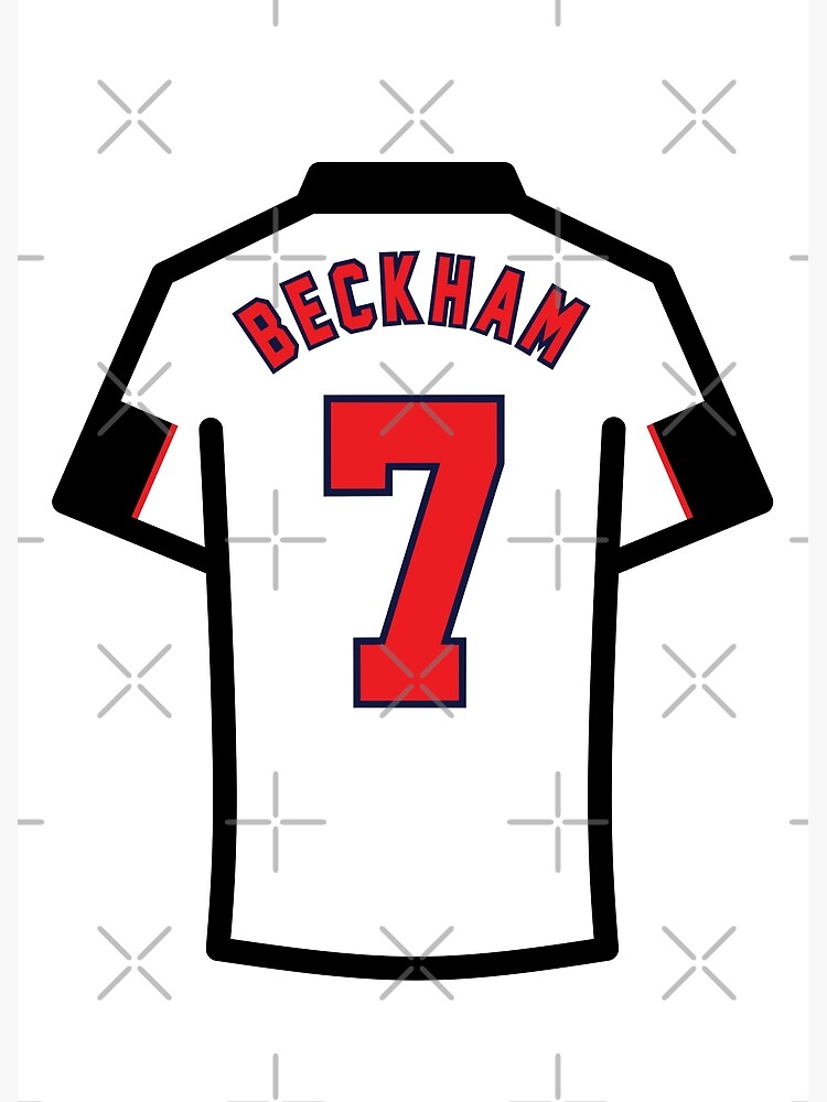 Beckham 7 ENG 98 Football Jersey Poster for Sale by Millustgfx Redbubble