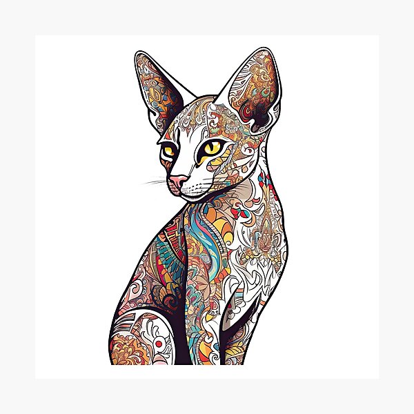 Item preview, Design for Your Oriental Shorthair Cat- Sleek Vector Art, Pet-friendly designed and sold by DooodleGod.
