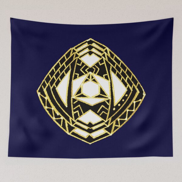 Item preview, Gold geometric medallion designed and sold by AllGenDesigns.
