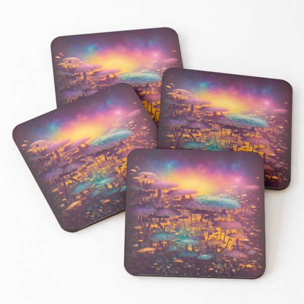 Item preview, Magic Mushrooms Glowing at Night designed and sold by SoccaTamam.