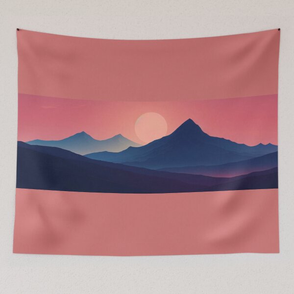 Item preview, Sunset over a mountain designed and sold by Lynnchabot.