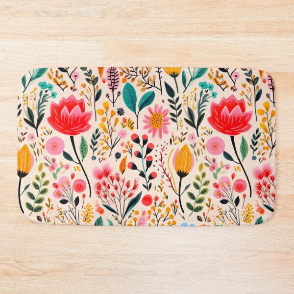Item preview, Folkart Flower Collage Painting Print Background designed and sold by PaperieJennifer.
