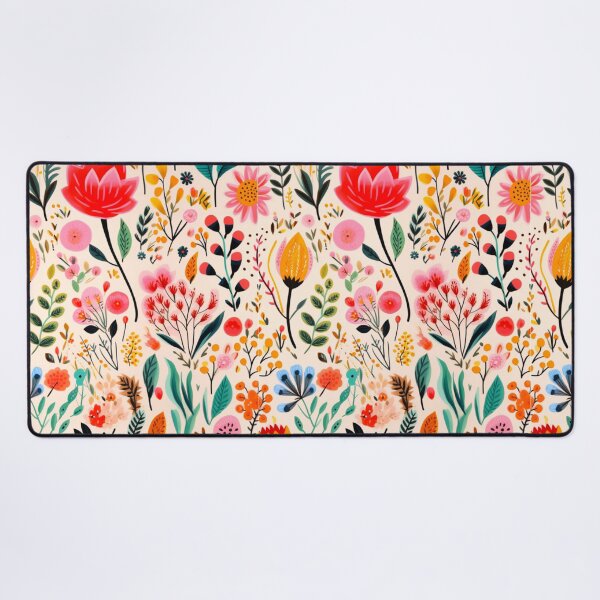 Item preview, Folkart Flower Collage Painting Print Background designed and sold by PaperieJennifer.