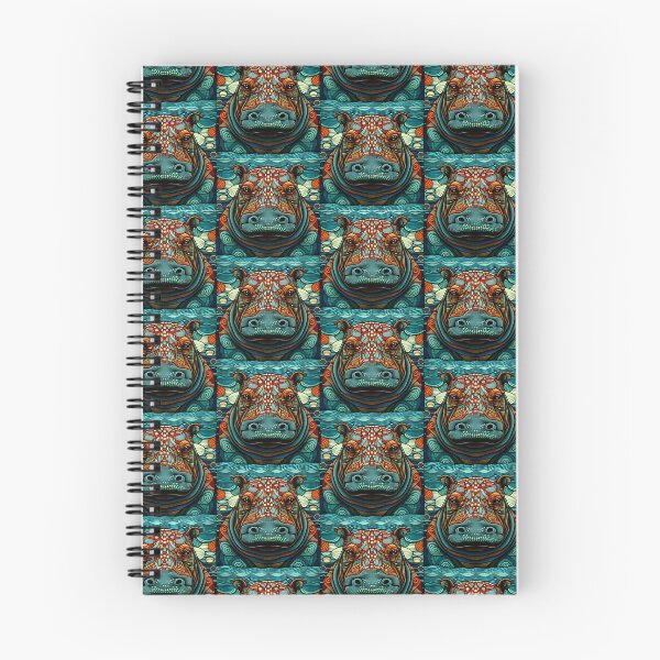 Item preview, Patterned Hippopotamus Face designed and sold by HouseOfRosy.