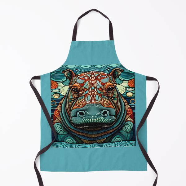 Item preview, Patterned Hippopotamus Face designed and sold by HouseOfRosy.