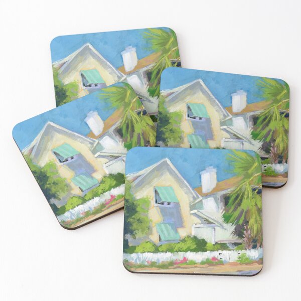 Item preview, Yellow Coastal Beach Cottage Original Art designed and sold by Anne Marie Propst.