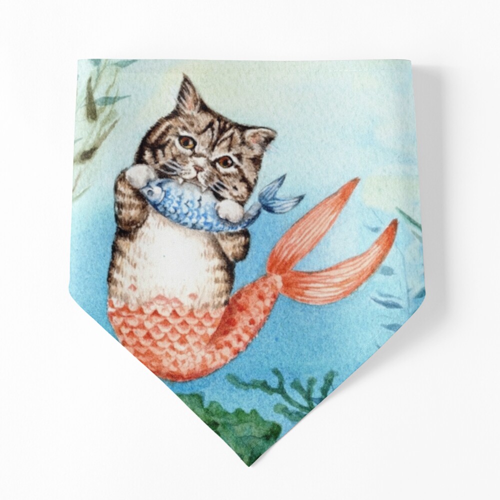 Cute Purrmaid Cat Mermaid  Hardcover Journal for Sale by Goosi