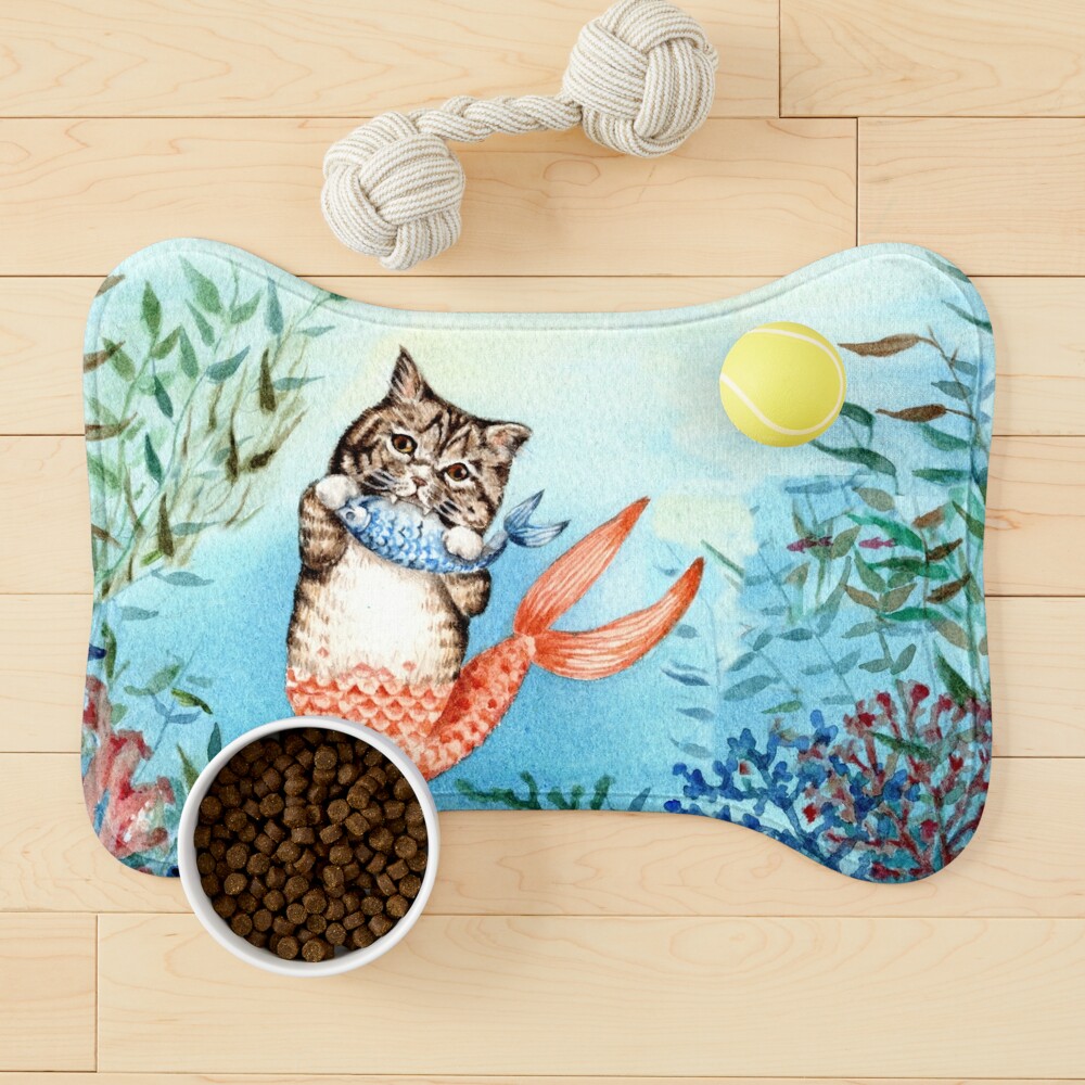 Cute Purrmaid Cat Mermaid  Hardcover Journal for Sale by Goosi