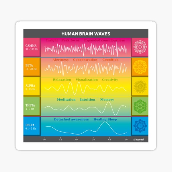 Item preview, Human Wavelength Chart - Rainbow Colors - Gamma - Alpha - Beta - Theta - Delta - Meditation - Concentration - Hypnosis - Sleep - Focus designed and sold by InfinityDsigns.