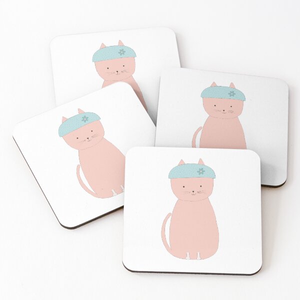 Item preview, Pink cat with beanie designed and sold by Shelley Winters.