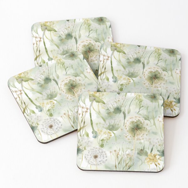 Item preview, Watercolor Dandelion Pattern Pastel Green designed and sold by Magnuna.
