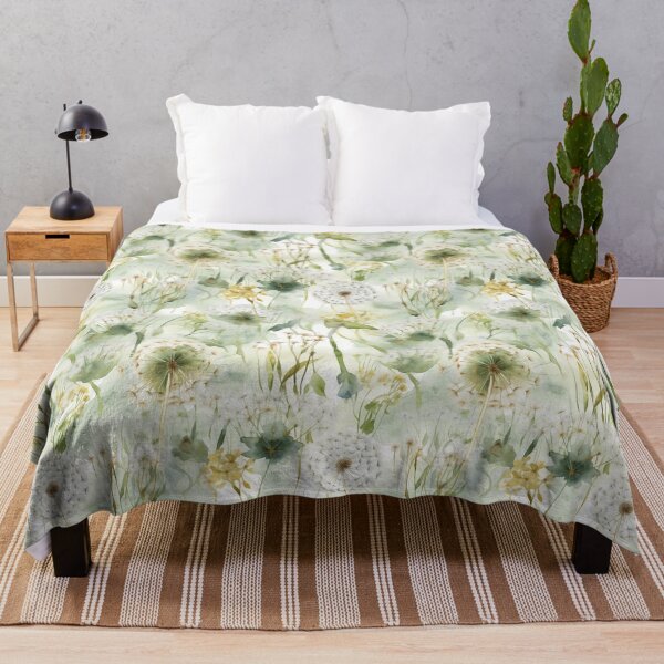 Item preview, Watercolor Dandelion Pattern Pastel Green designed and sold by Magnuna.
