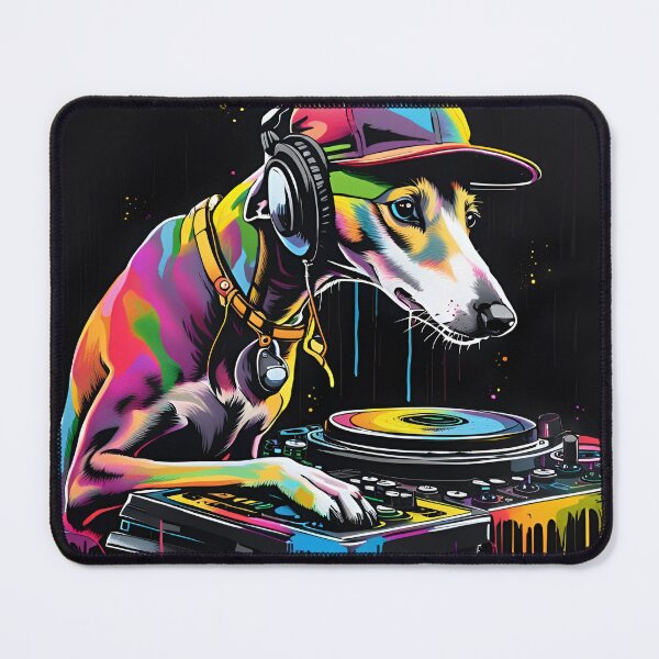 Item preview, Cool Whippet as a DJ on Mixing Decks designed and sold by Ameiva-Apparel.