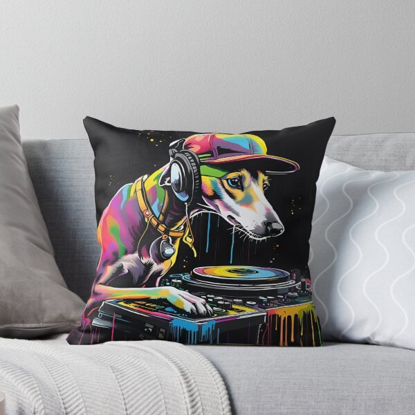 Item preview, Cool Whippet as a DJ on Mixing Decks designed and sold by Ameiva-Apparel.
