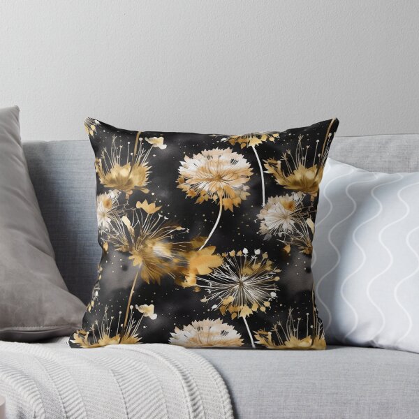 Item preview, Watercolor Dandelion Pattern Gold and Black designed and sold by Magnuna.