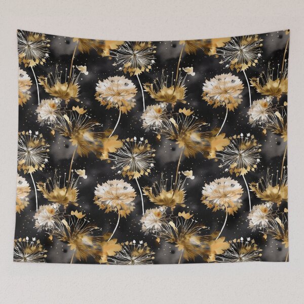 Item preview, Watercolor Dandelion Pattern Gold and Black designed and sold by Magnuna.