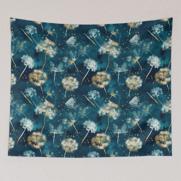 Item preview, Watercolor Dandelion Pattern Deep Blue designed and sold by Magnuna.