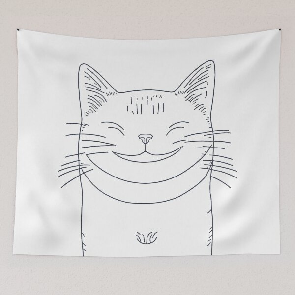 Item preview, Cat smile line art designed and sold by Digitalcipart.