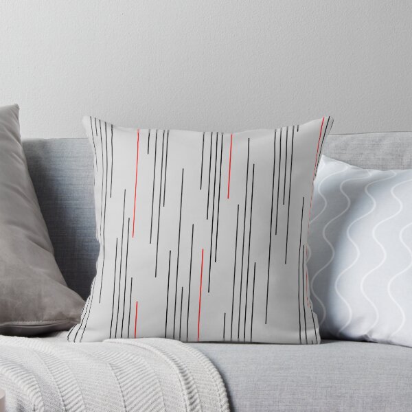 Item preview, Minimal Contemporary Line Abstract Pattern in Red, Black and Gray designed and sold by MellowCat.