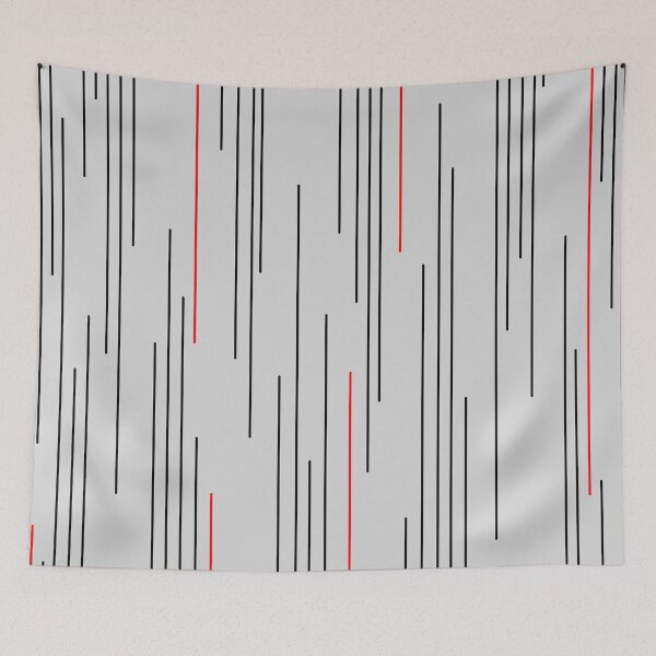 Item preview, Minimal Contemporary Line Abstract Pattern in Red, Black and Gray designed and sold by MellowCat.