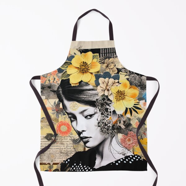 Item preview, Asian woman nature collage designed and sold by FlatLandPrints.
