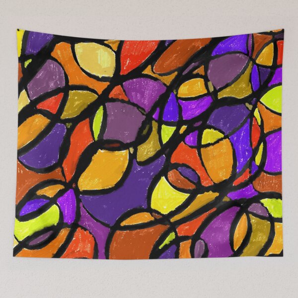 Item preview, Impressionism Inspired Stained Glass Abstract Geometric Colorful Pastels designed and sold by hopecope.