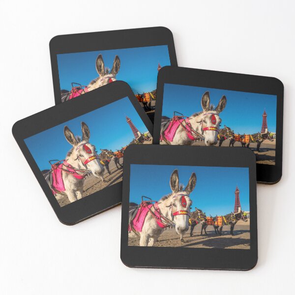 Item preview, White seaside donkey with Blackpool Tower behind. designed and sold by bailey-cooper.