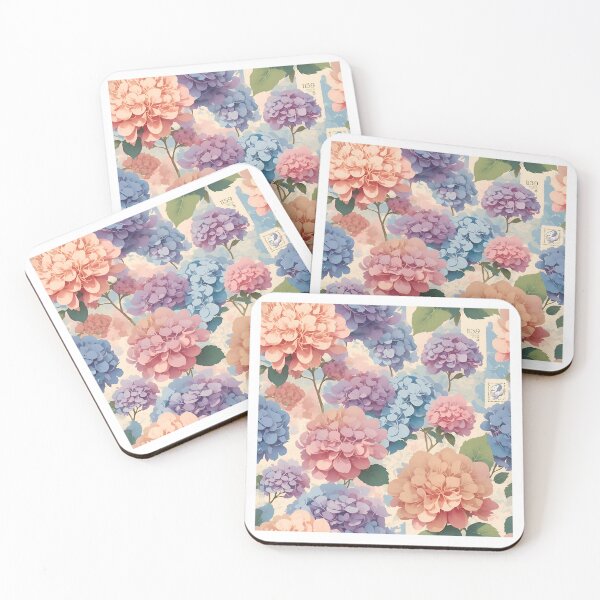 Item preview, Postal Watercolor Hydrangea Floral Pattern designed and sold by Rae-SunshineArt.